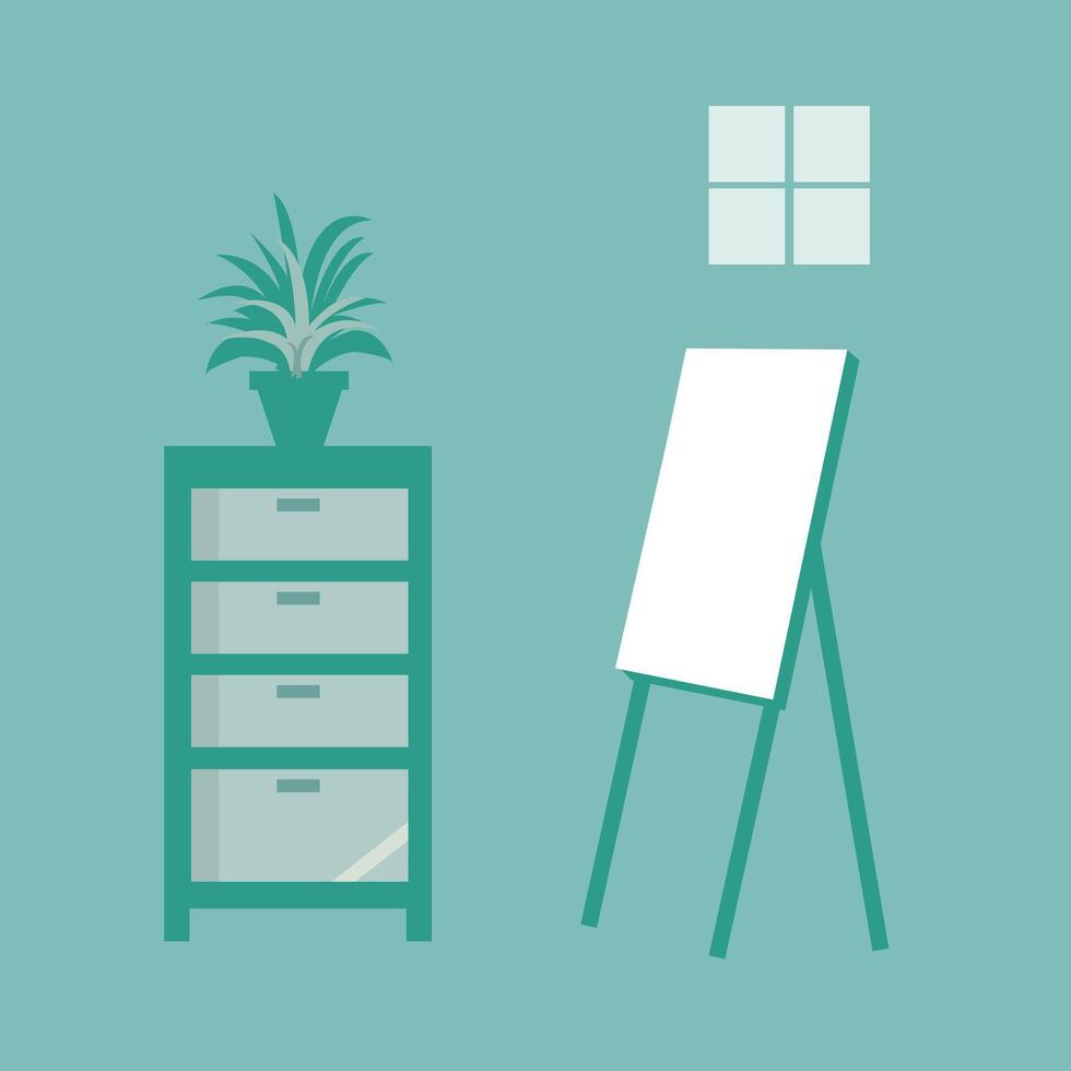 set of things on office vector