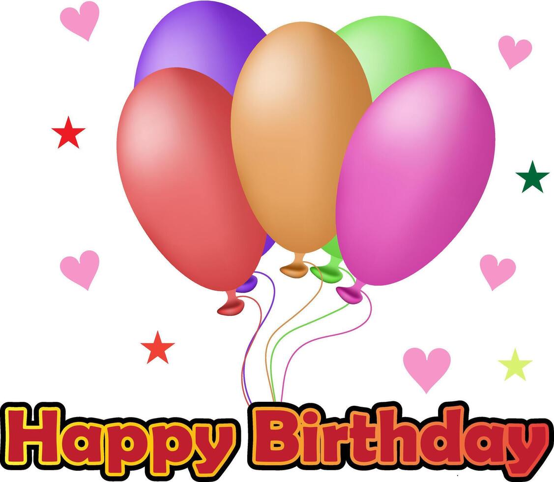 Free vector happy birthday celebration background with realistic balloons and text