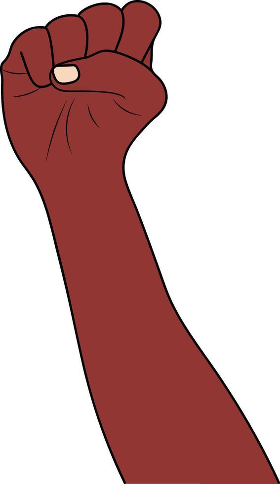 Raised fist including line art, flesh tones and patriotic versions isolated vector illustration