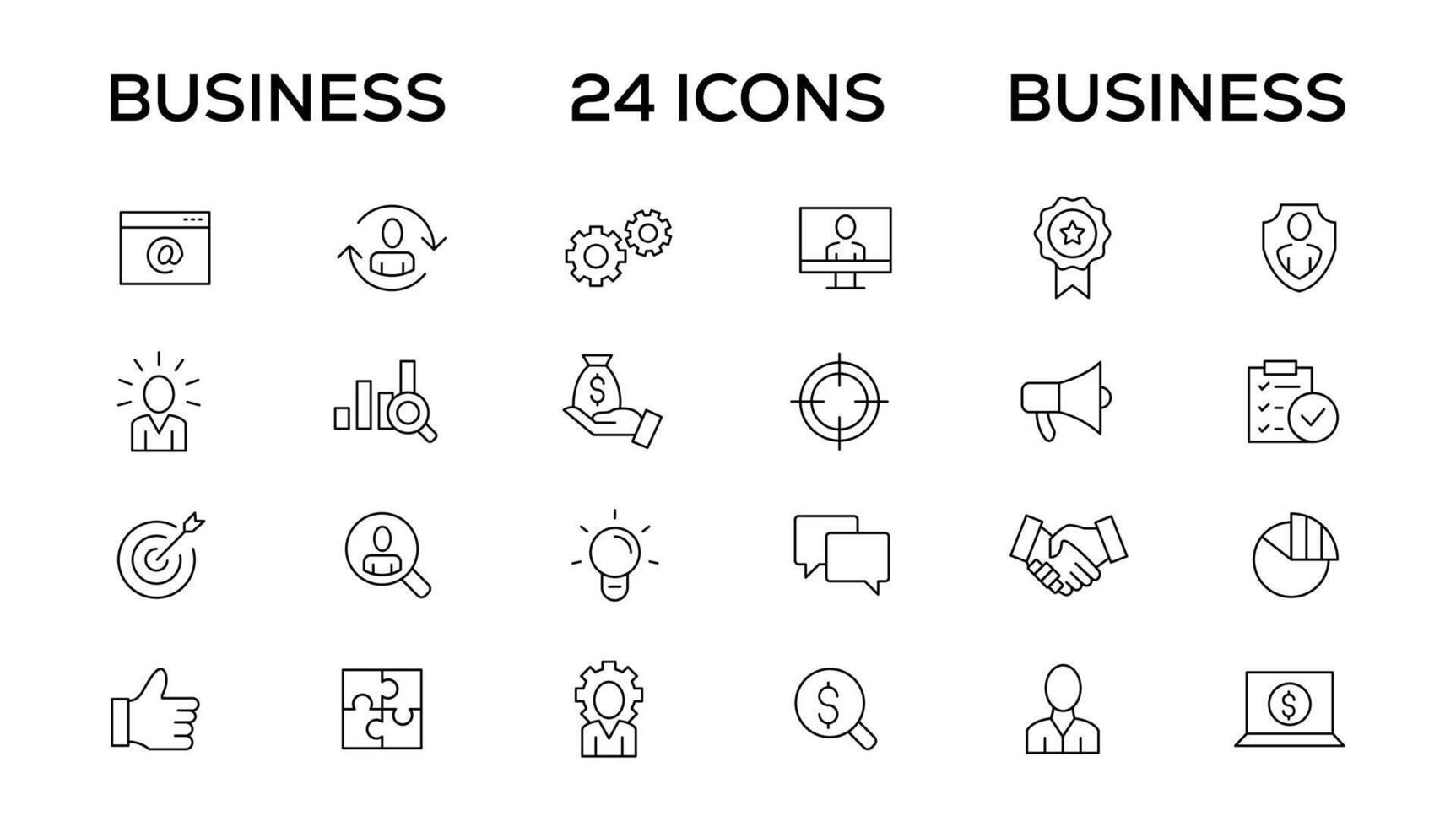 Business and management line icons set. Management, Money, bank, contact, infographic Icon collection vector