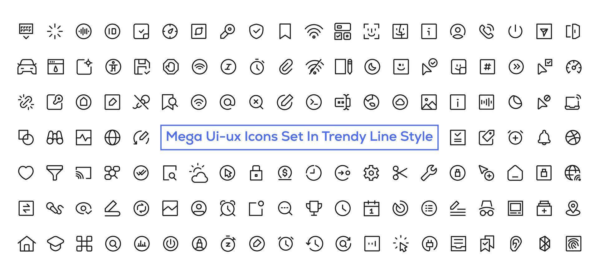 mega conjunto de ui ux iconos, usuario interfaz icono conjunto colección vector