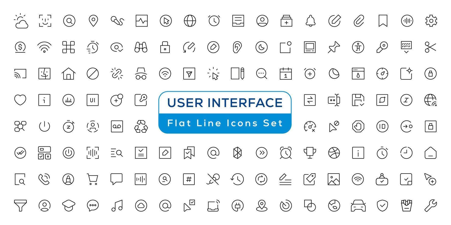 Mega set of ui ux icons, user interface icon set collection vector