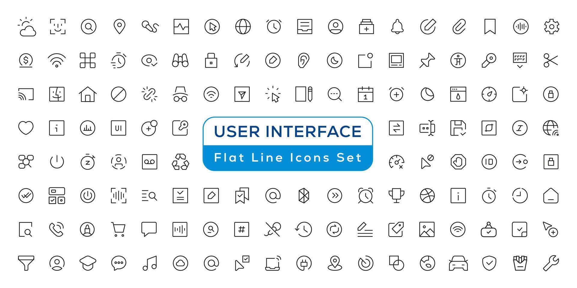 mega conjunto de ui ux iconos, usuario interfaz icono conjunto colección vector