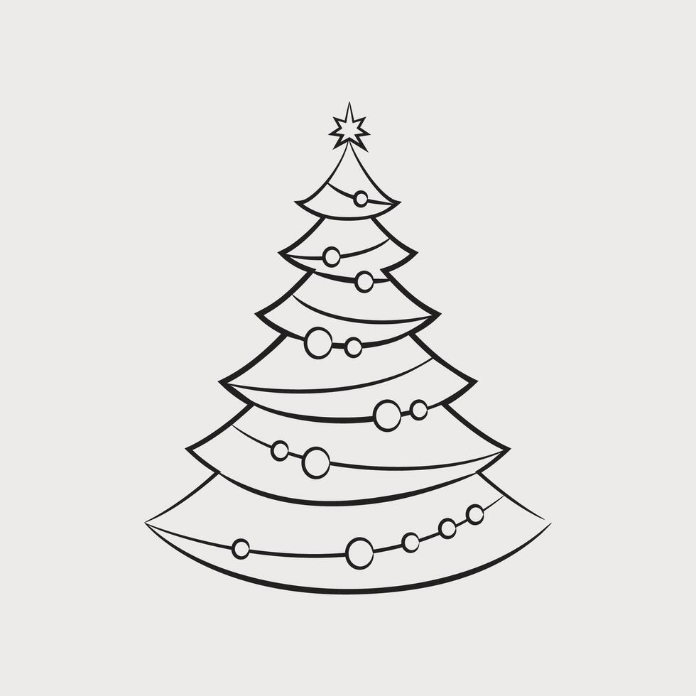 Abstract Christmas Tree, Christmas Tree Silhouette, Vector illustration