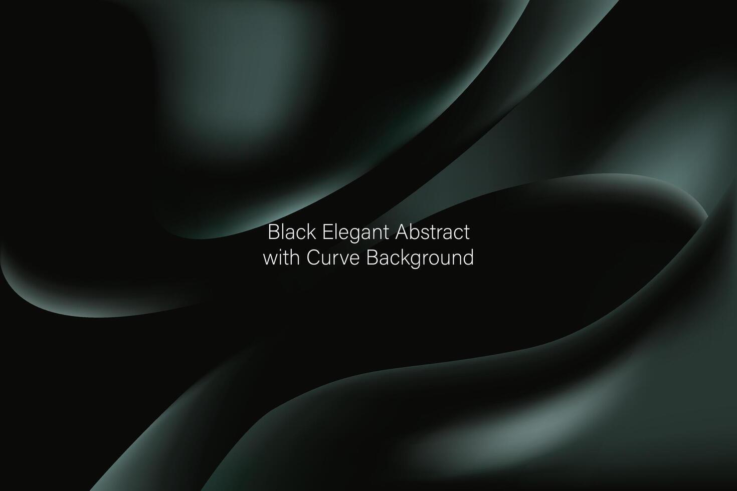 Abstract Black Dark Green with Curve Background vector