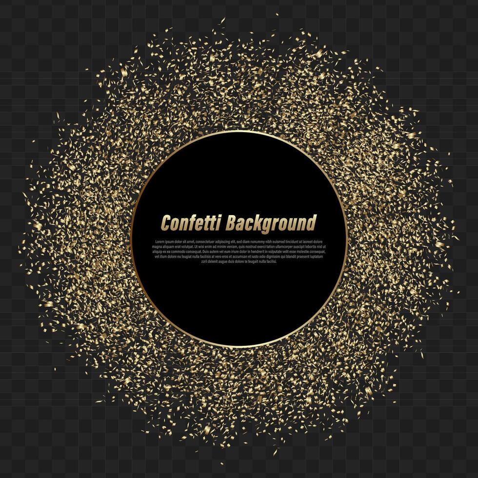 a circular burst of confetti, on a black background vector