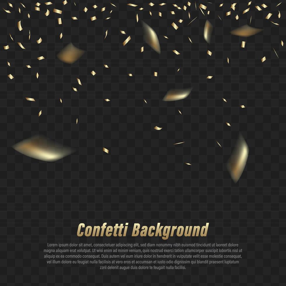 Gold confetti background falls down. for festival decoration vector illustration
