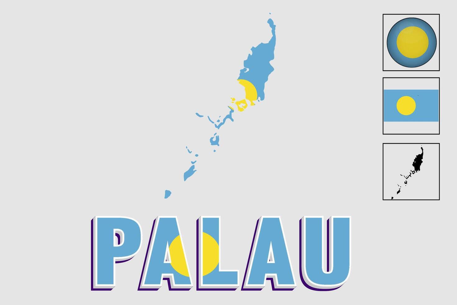 palau bandera y mapa en un vector gráfico