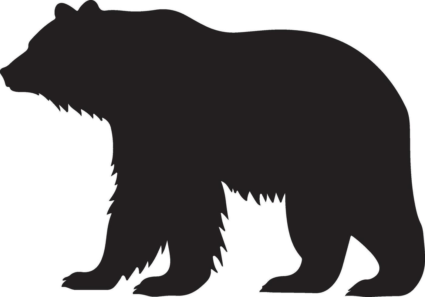 Polar Bear Silhouette Vector Illustration White Background