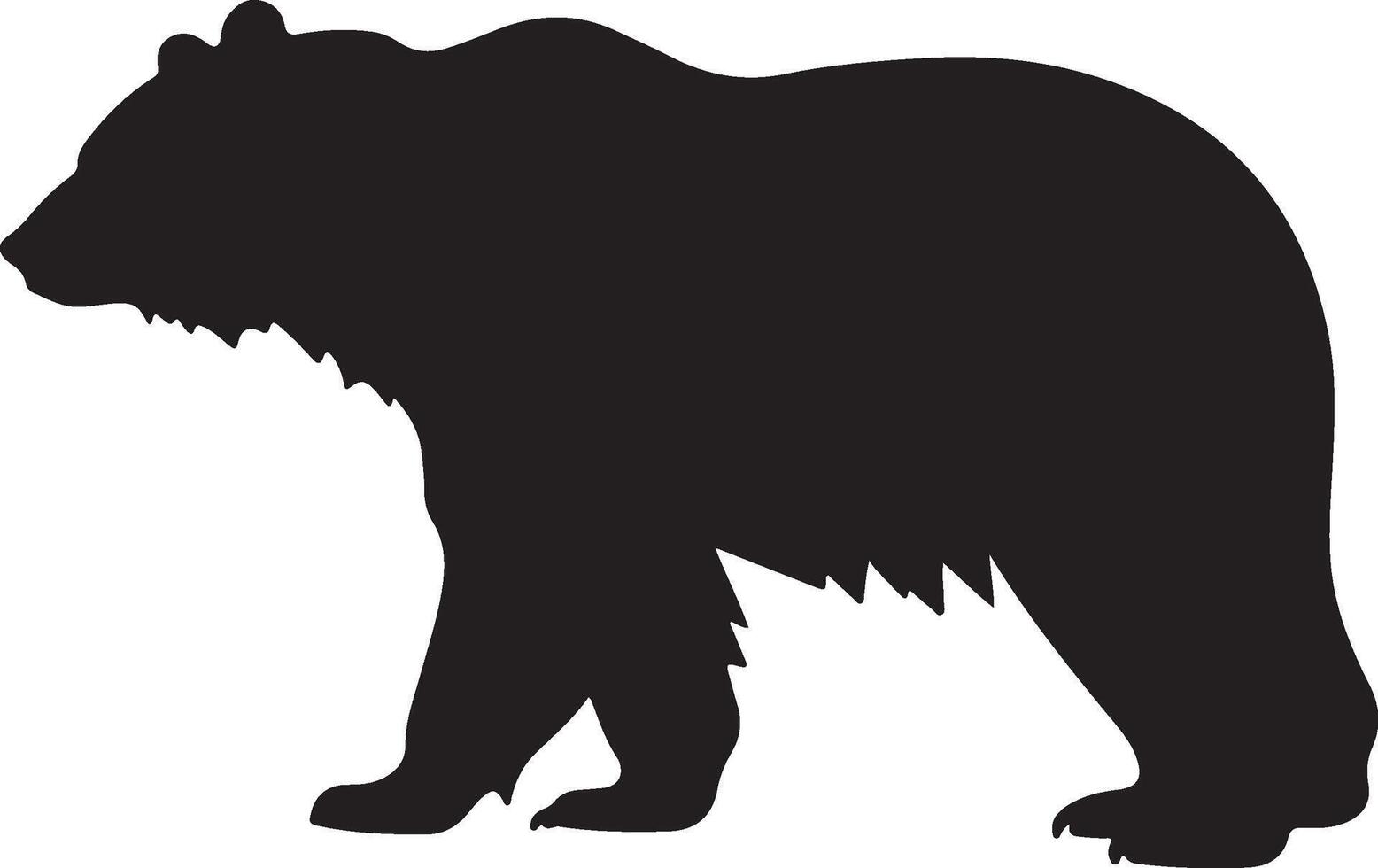 Polar Bear Silhouette Vector Illustration White Background