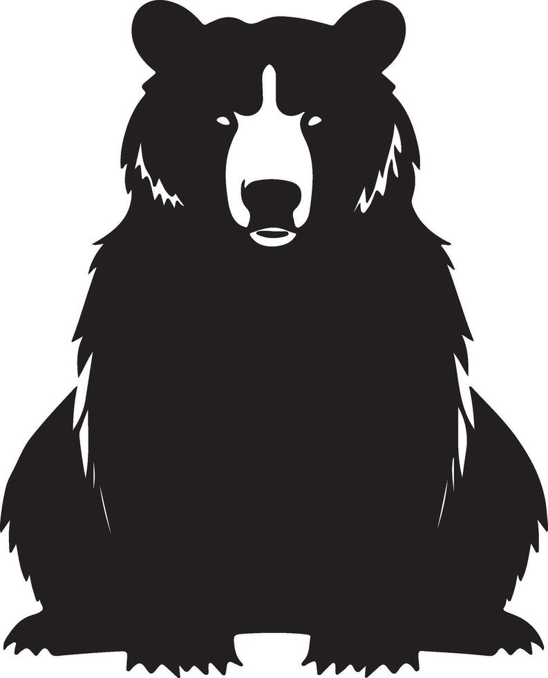 Polar Bear Silhouette Vector Illustration White Background