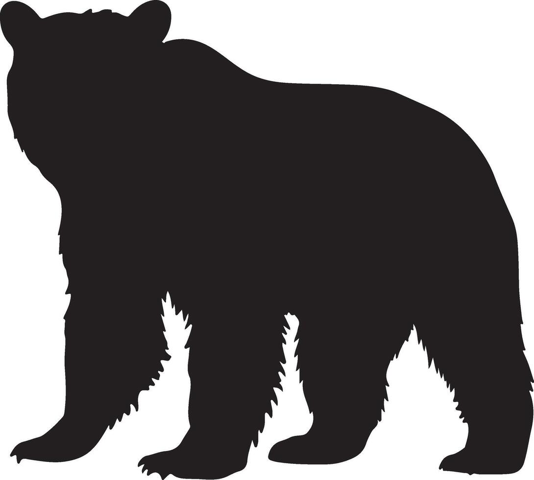 Polar Bear Silhouette Vector Illustration White Background