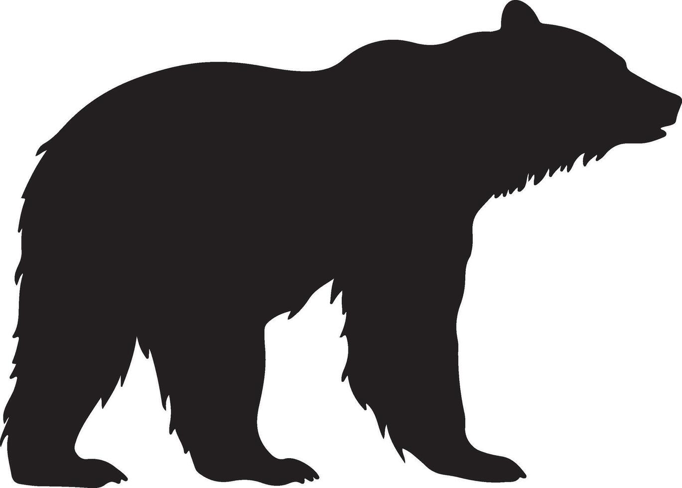 Polar Bear Silhouette Vector Illustration White Background