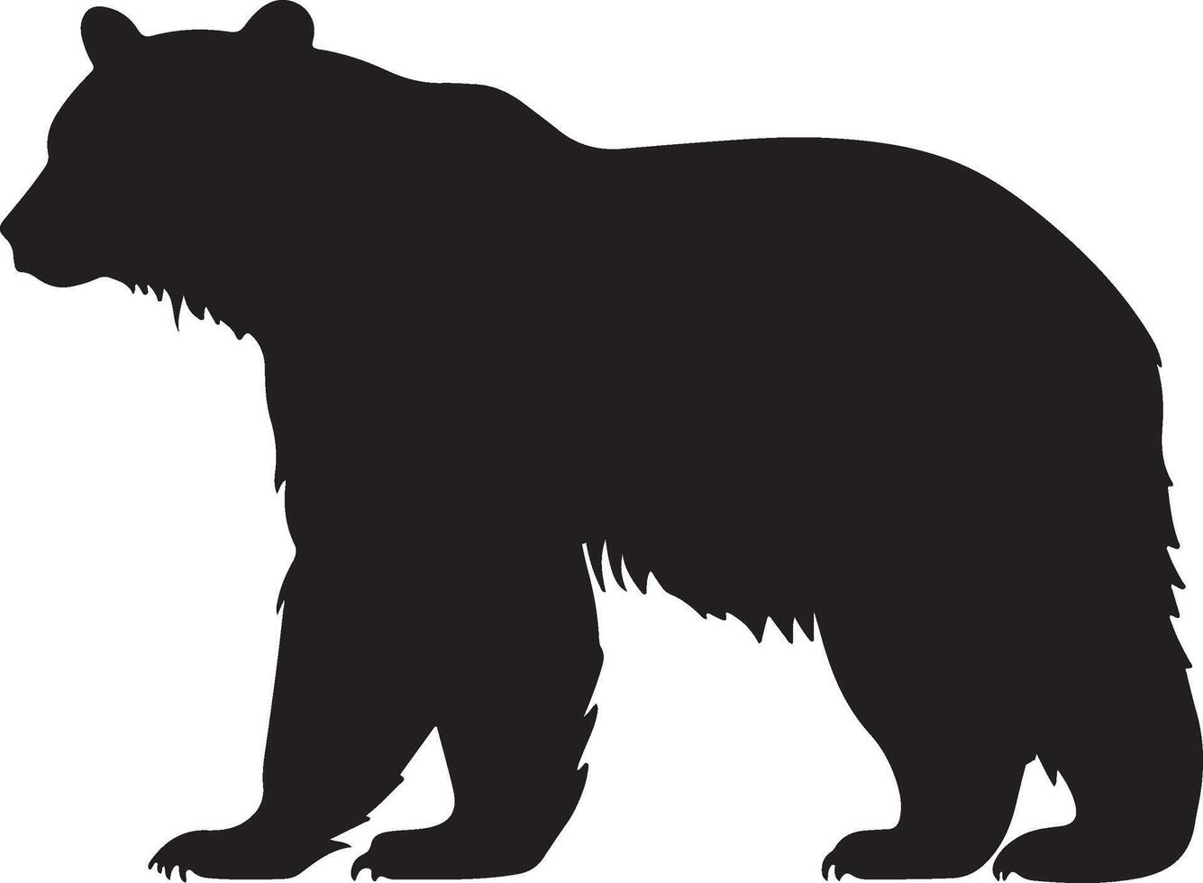 Polar Bear Silhouette Vector Illustration White Background