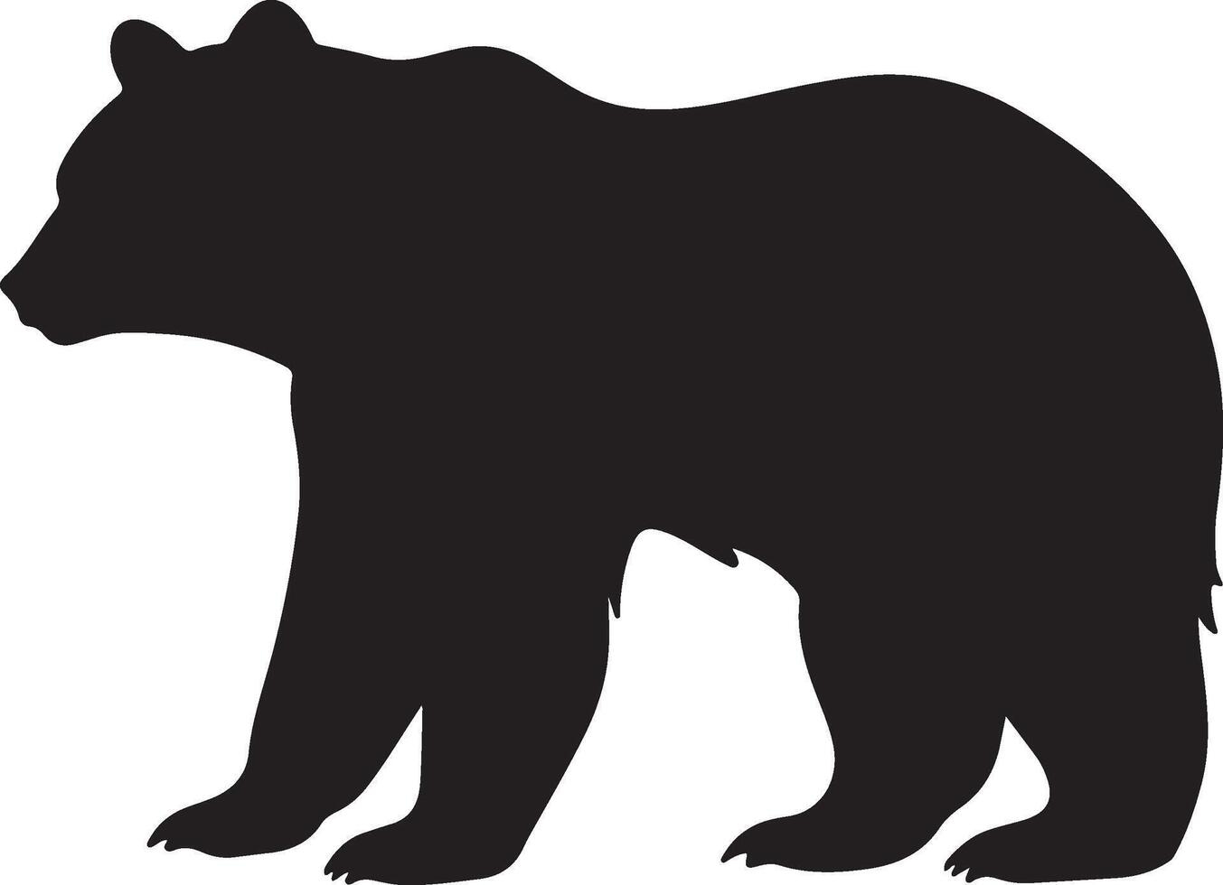 Polar Bear Silhouette Vector Illustration White Background