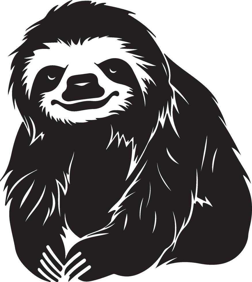 Sloth Silhouette Vector Illustration White Background