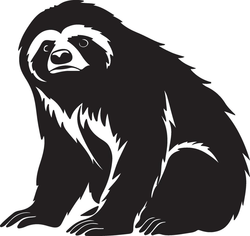 Sloth Silhouette Vector Illustration White Background