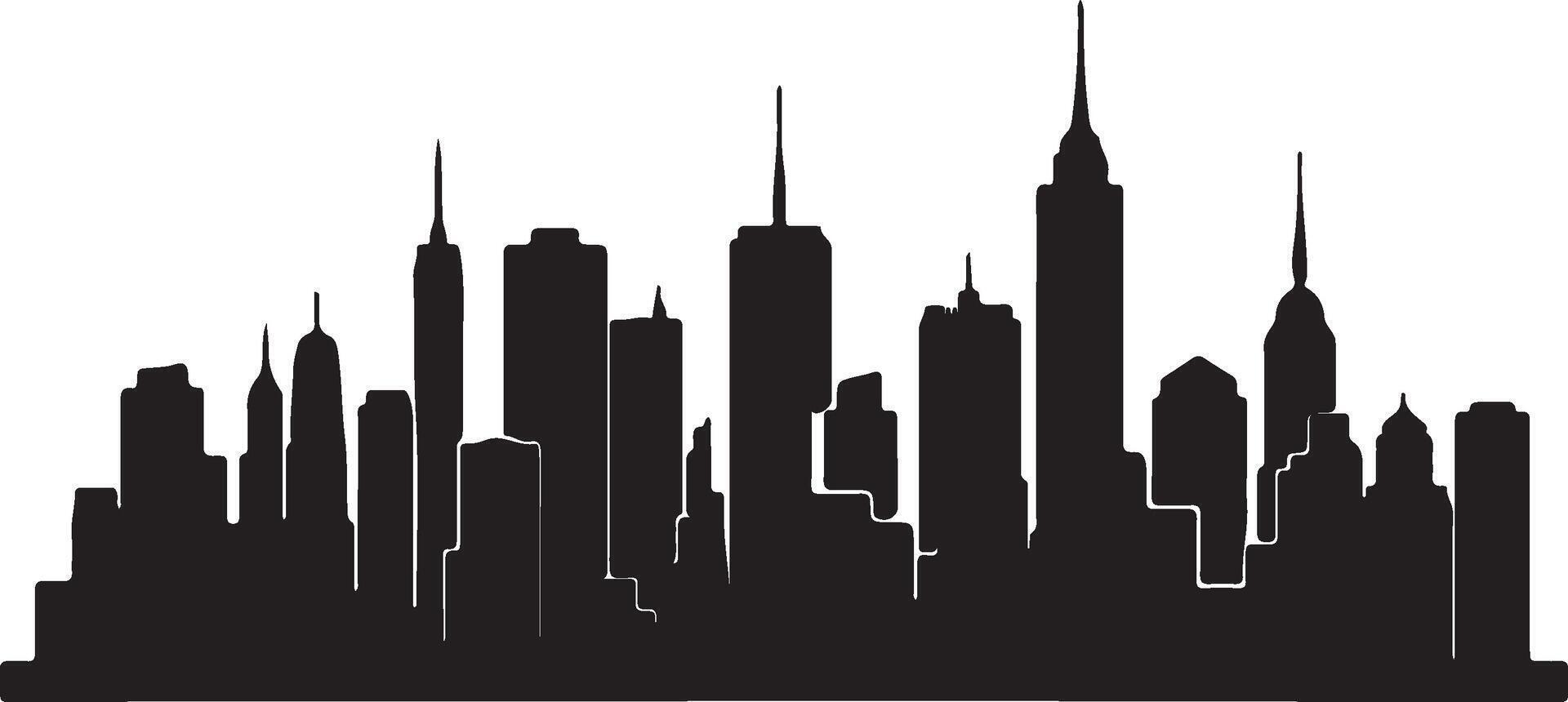 Cities Silhouette Vector Illustration White Background