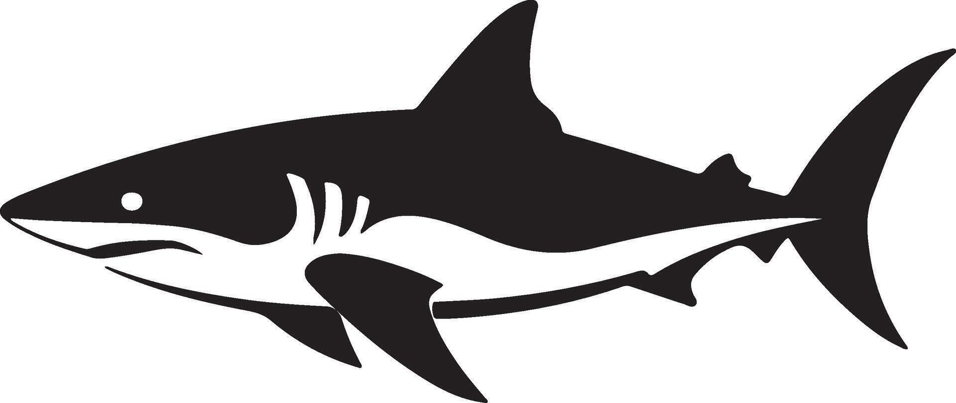 Shark Silhouette Vector Illustration White Background