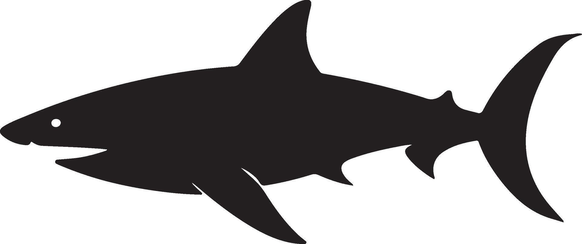 Shark Silhouette Vector Illustration White Background