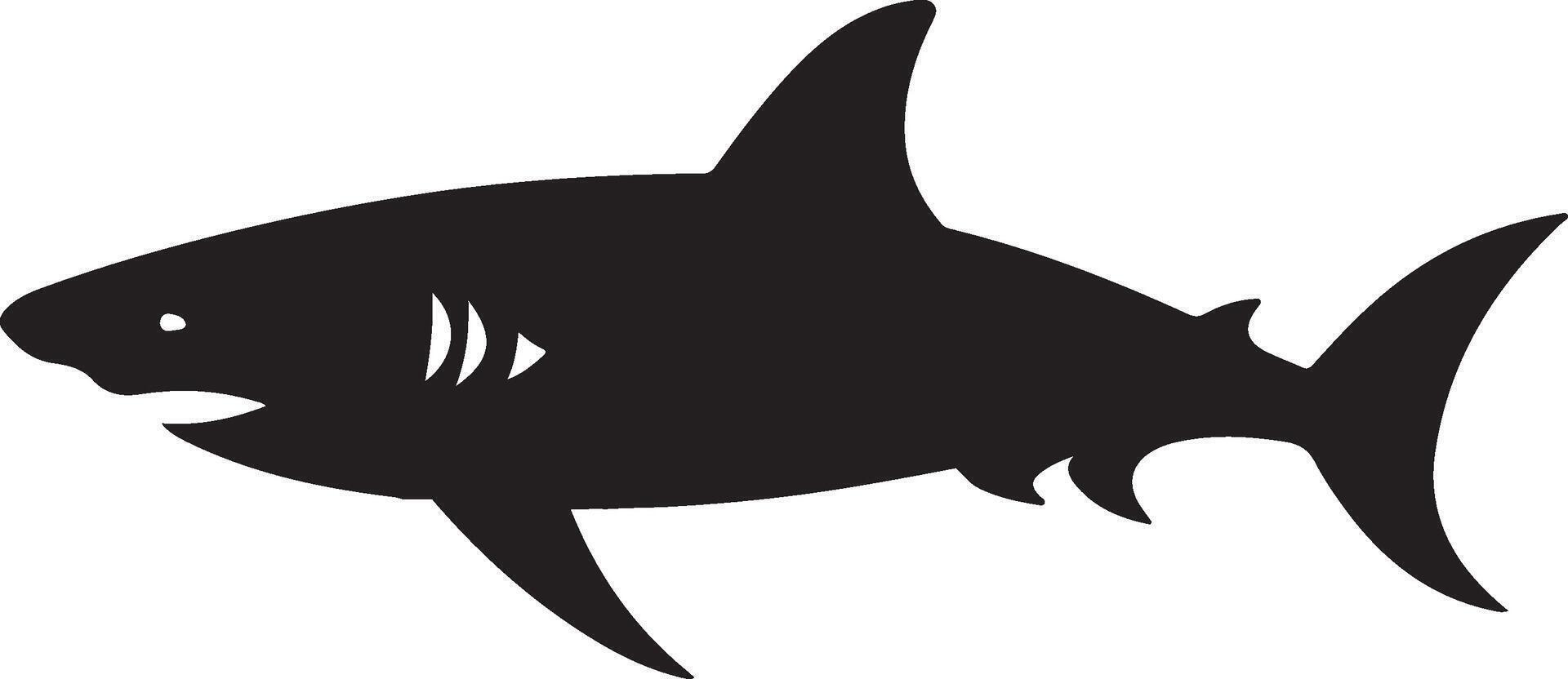 Shark Silhouette Vector Illustration White Background