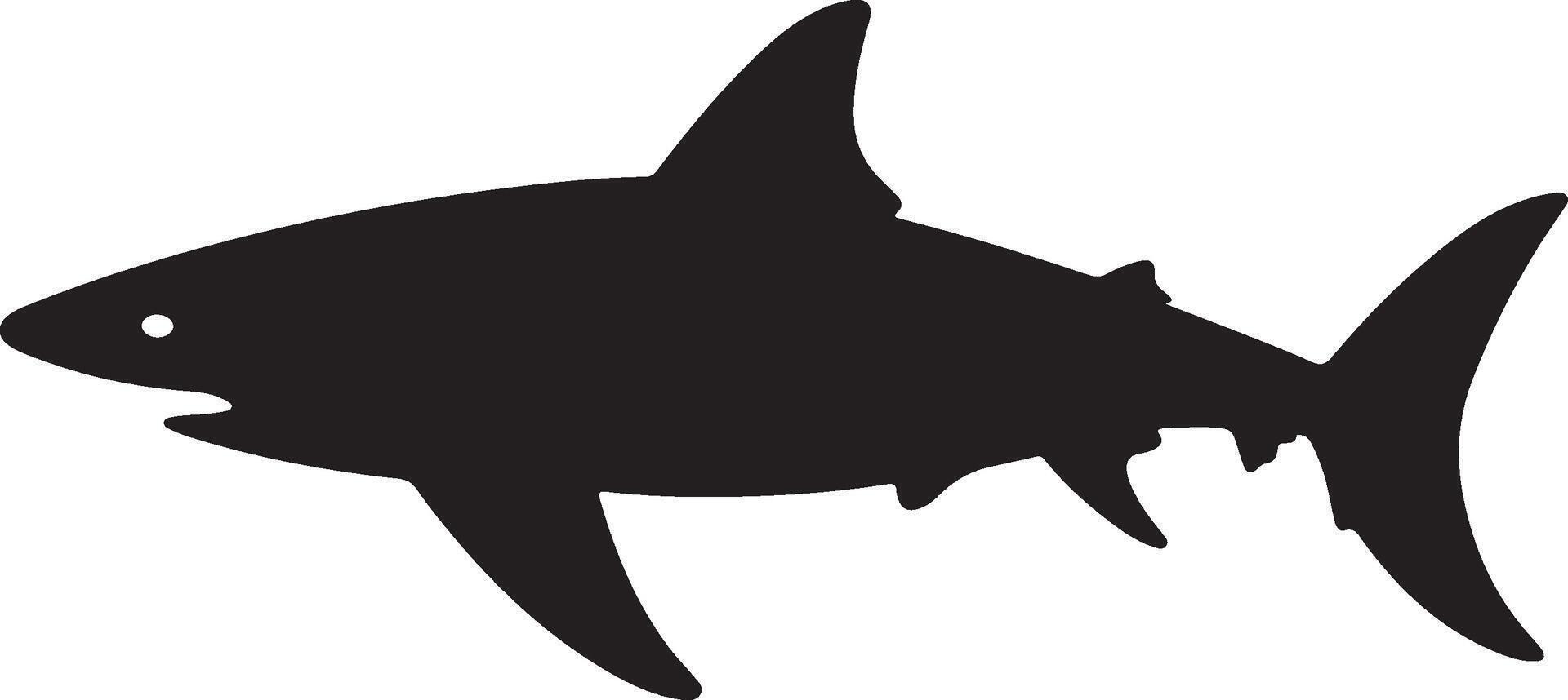 Shark Silhouette Vector Illustration White Background