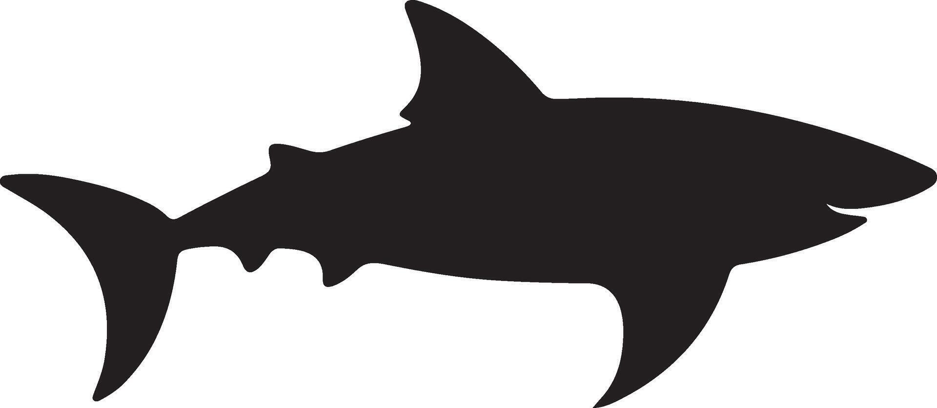 Shark Silhouette Vector Illustration White Background