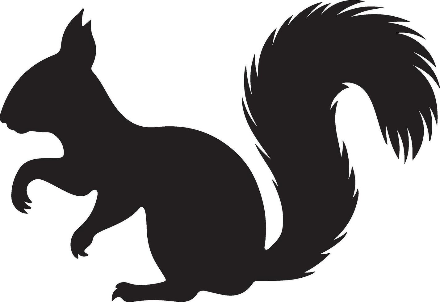 Squirrel Silhouette Vector Illustration White Background