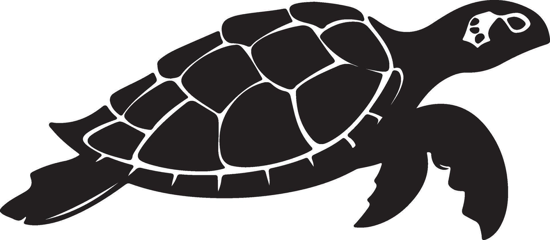 Turtle Silhouette Vector Illustration White Background