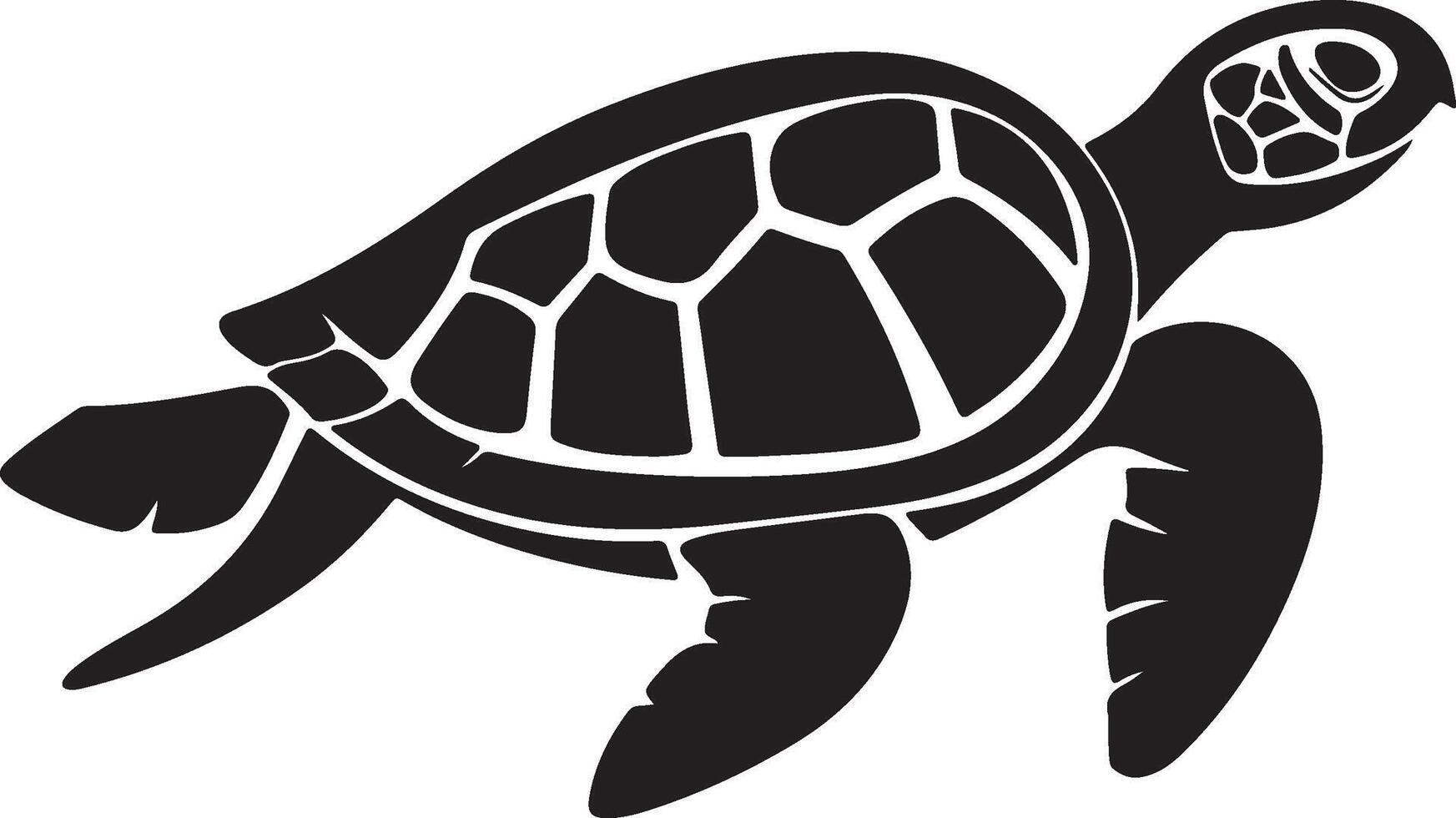 Turtle Silhouette Vector Illustration White Background