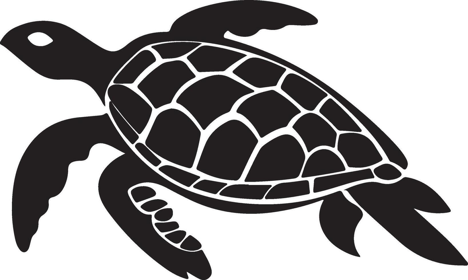 Turtle Silhouette Vector Illustration White Background