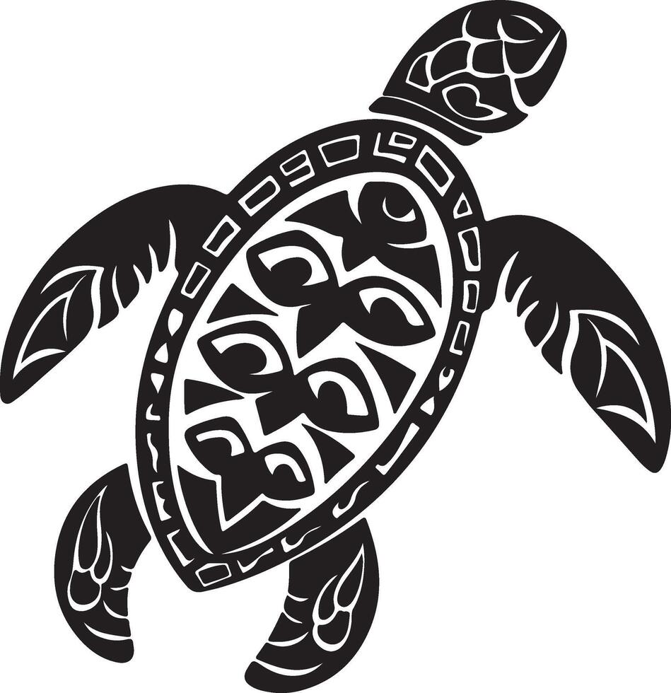 Turtle Silhouette Vector Illustration White Background