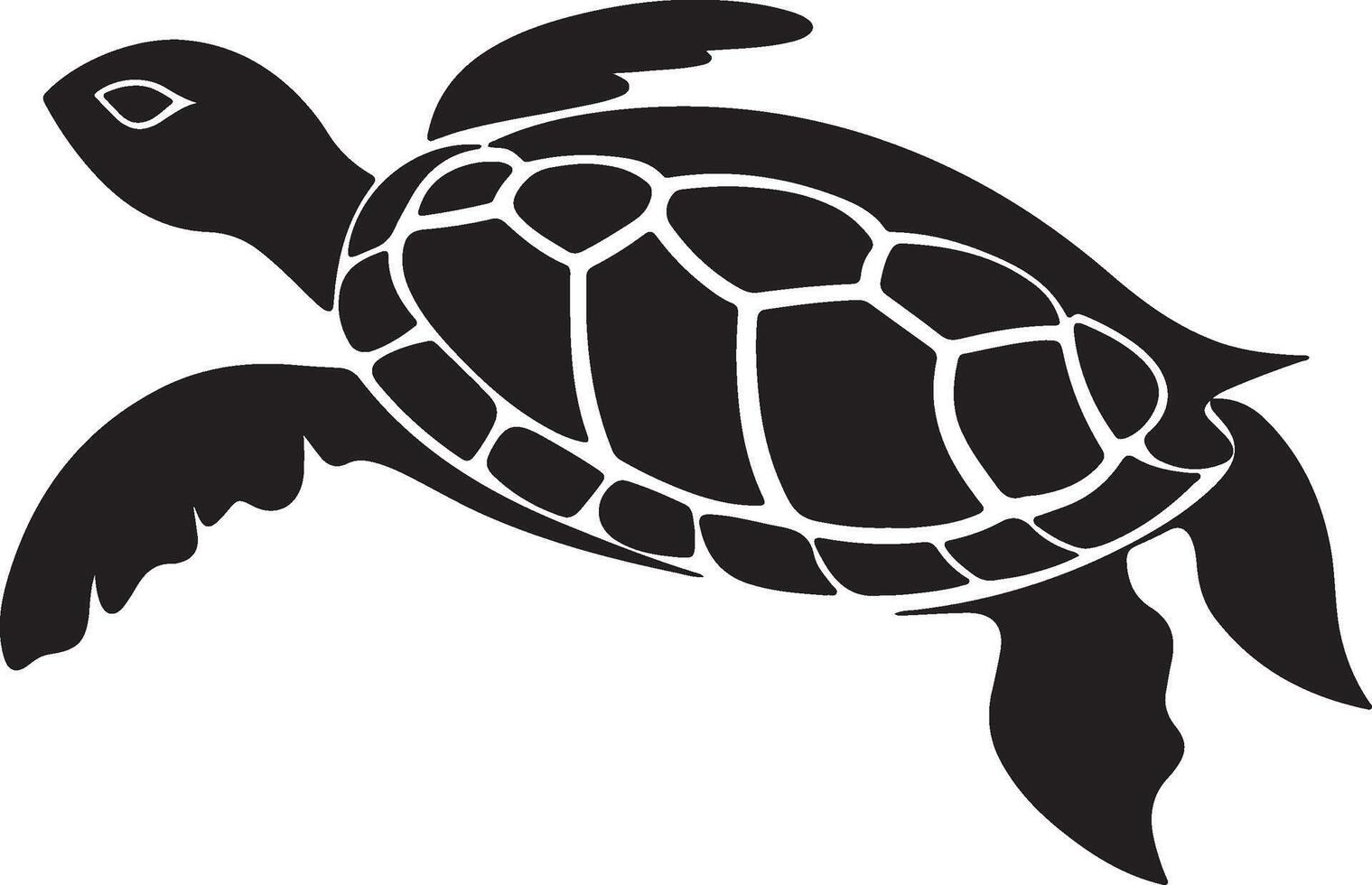Turtle Silhouette Vector Illustration White Background