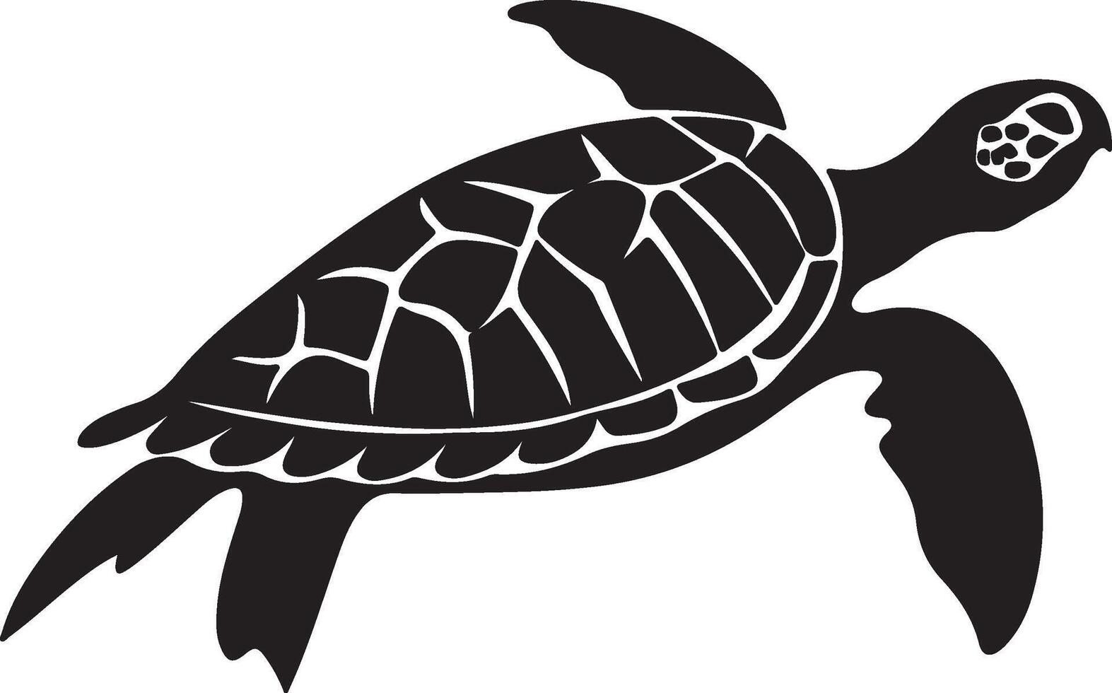 Turtle Silhouette Vector Illustration White Background