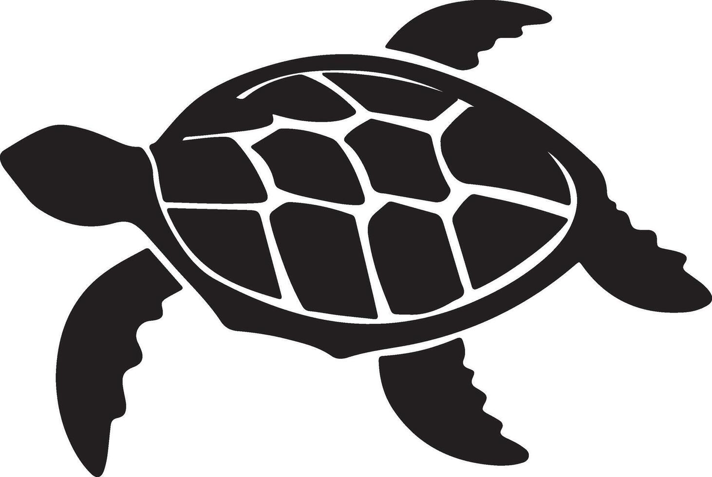 Turtle Silhouette Vector Illustration White Background