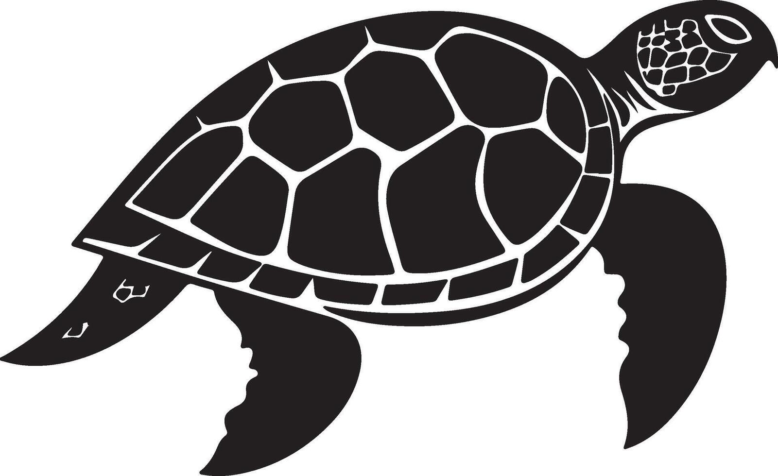 Turtle Silhouette Vector Illustration White Background