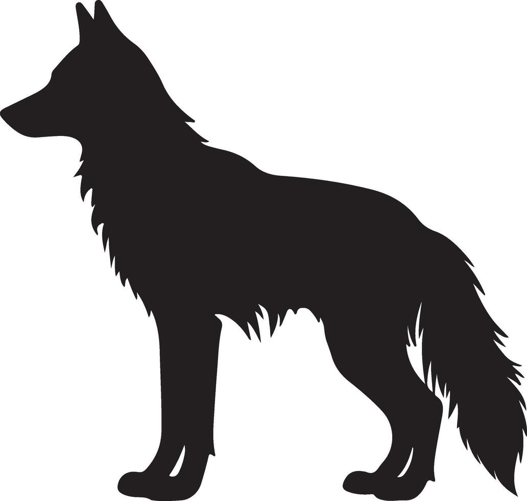 Wolf Silhouette Vector Illustration White Background