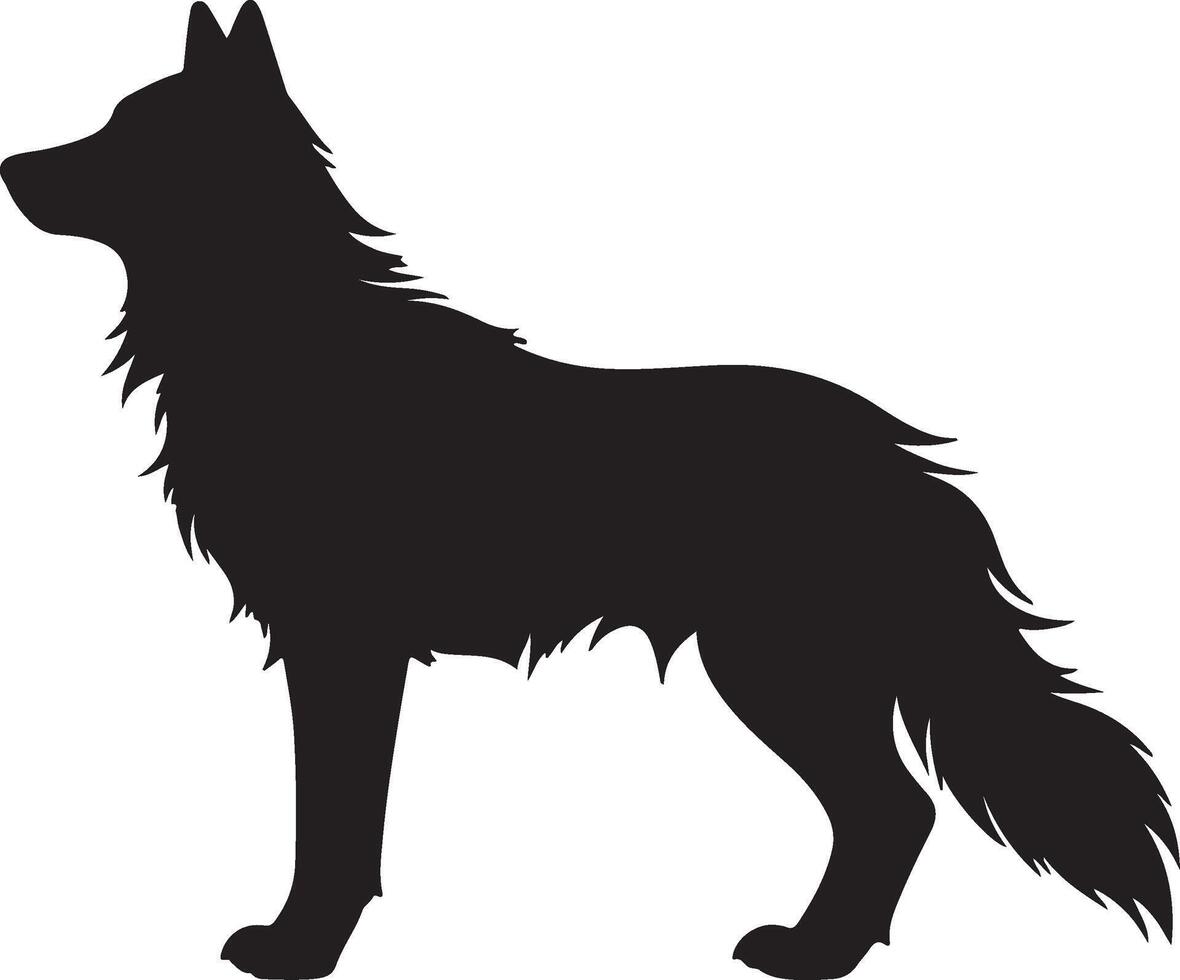 Wolf Silhouette Vector Illustration White Background