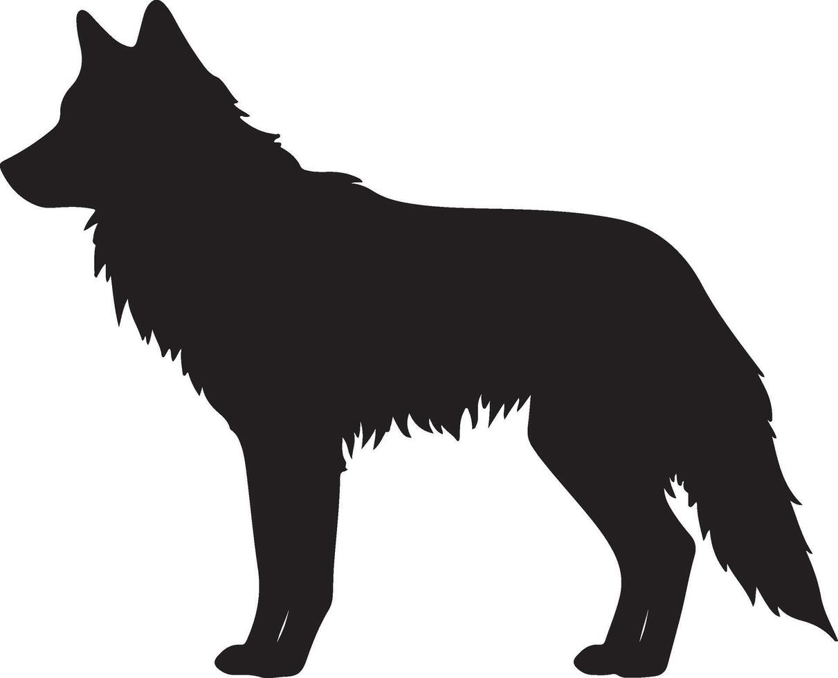 Wolf Silhouette Vector Illustration White Background