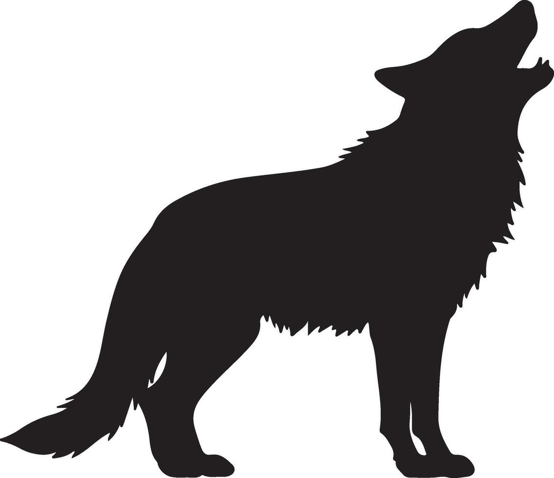 Wolf Silhouette Vector Illustration White Background