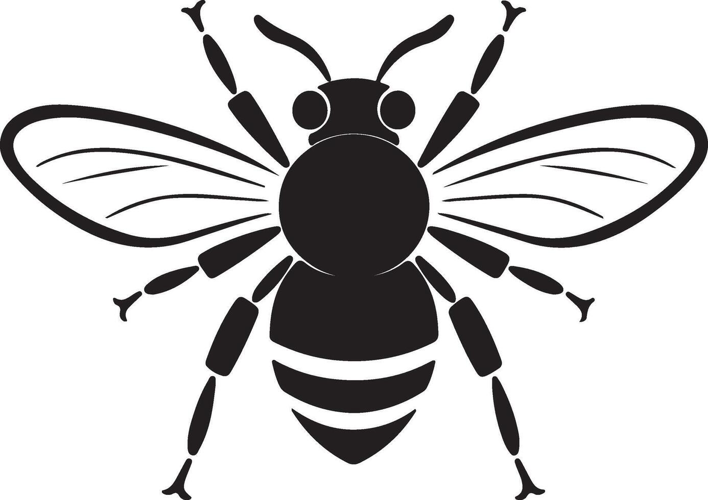 abeja silueta vector ilustración blanco antecedentes