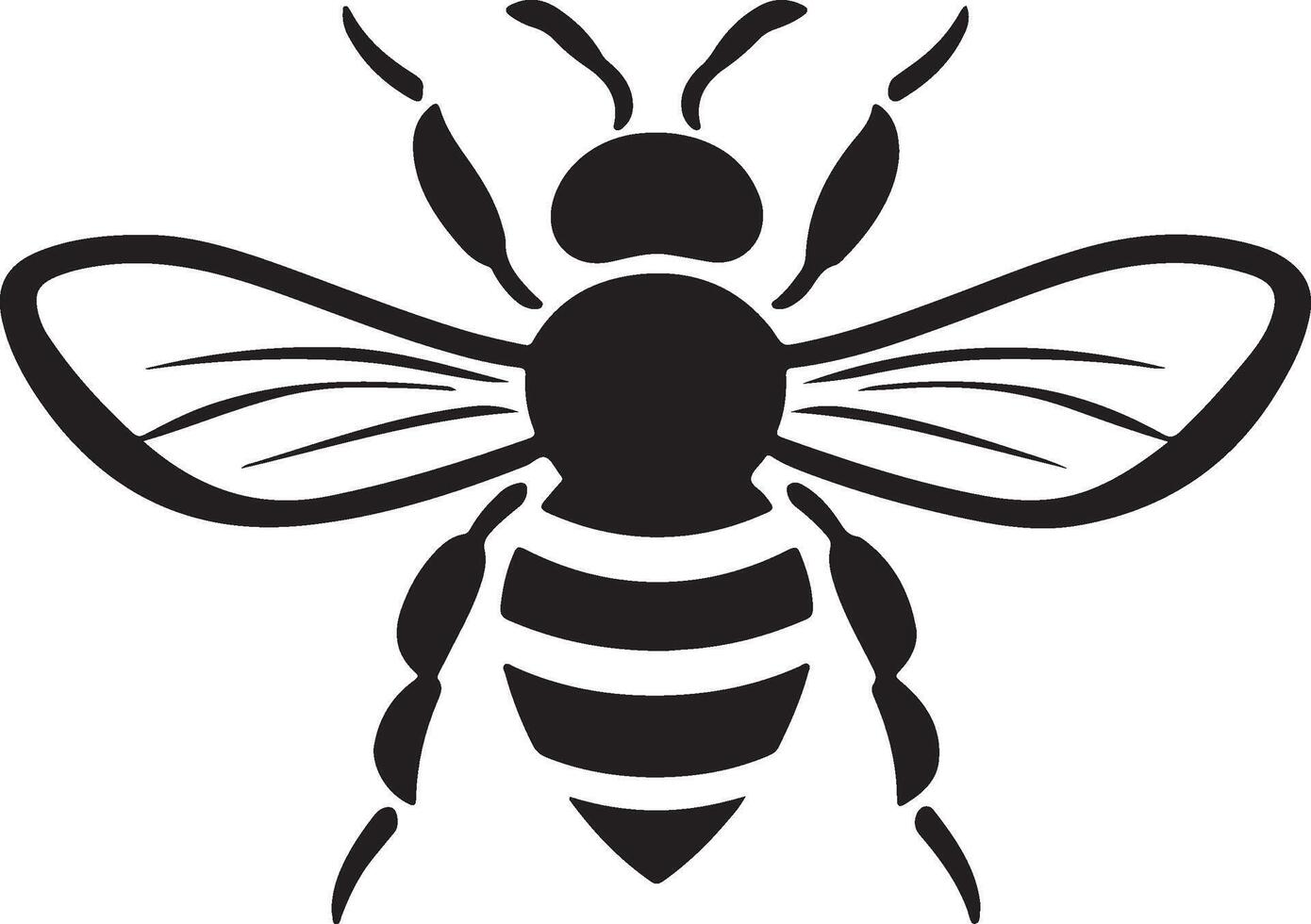 abeja silueta vector ilustración blanco antecedentes