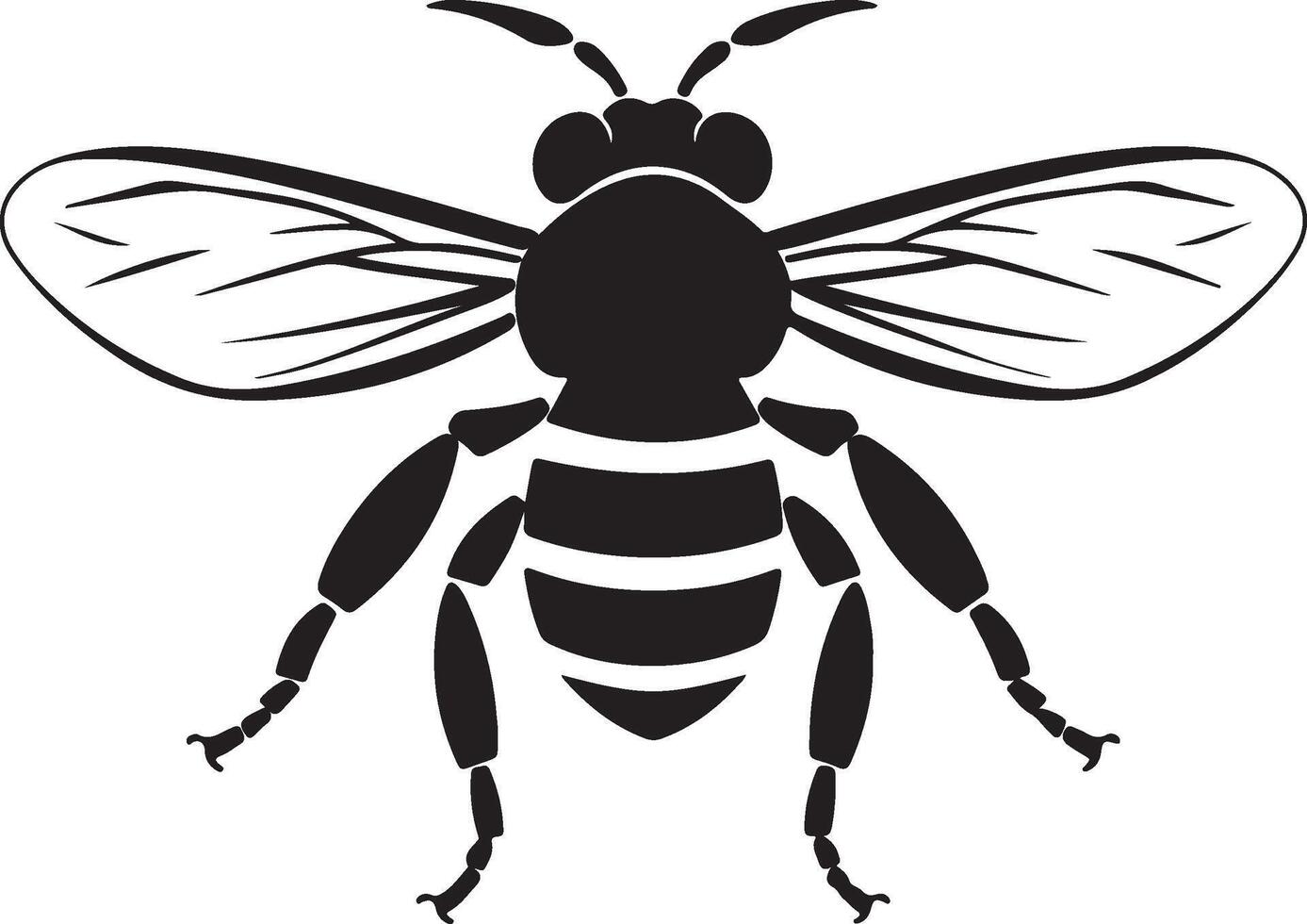 abeja silueta vector ilustración blanco antecedentes
