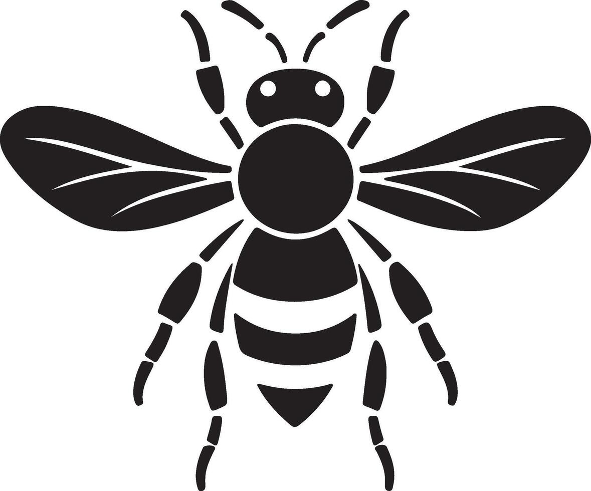 abeja silueta vector ilustración blanco antecedentes