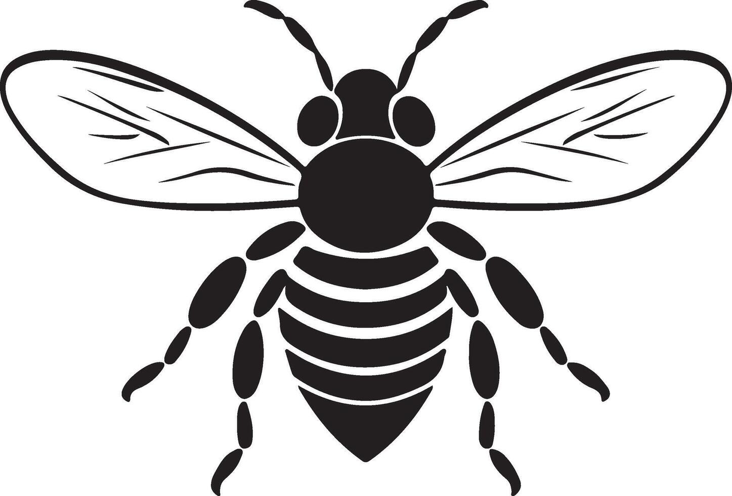 abeja silueta vector ilustración blanco antecedentes