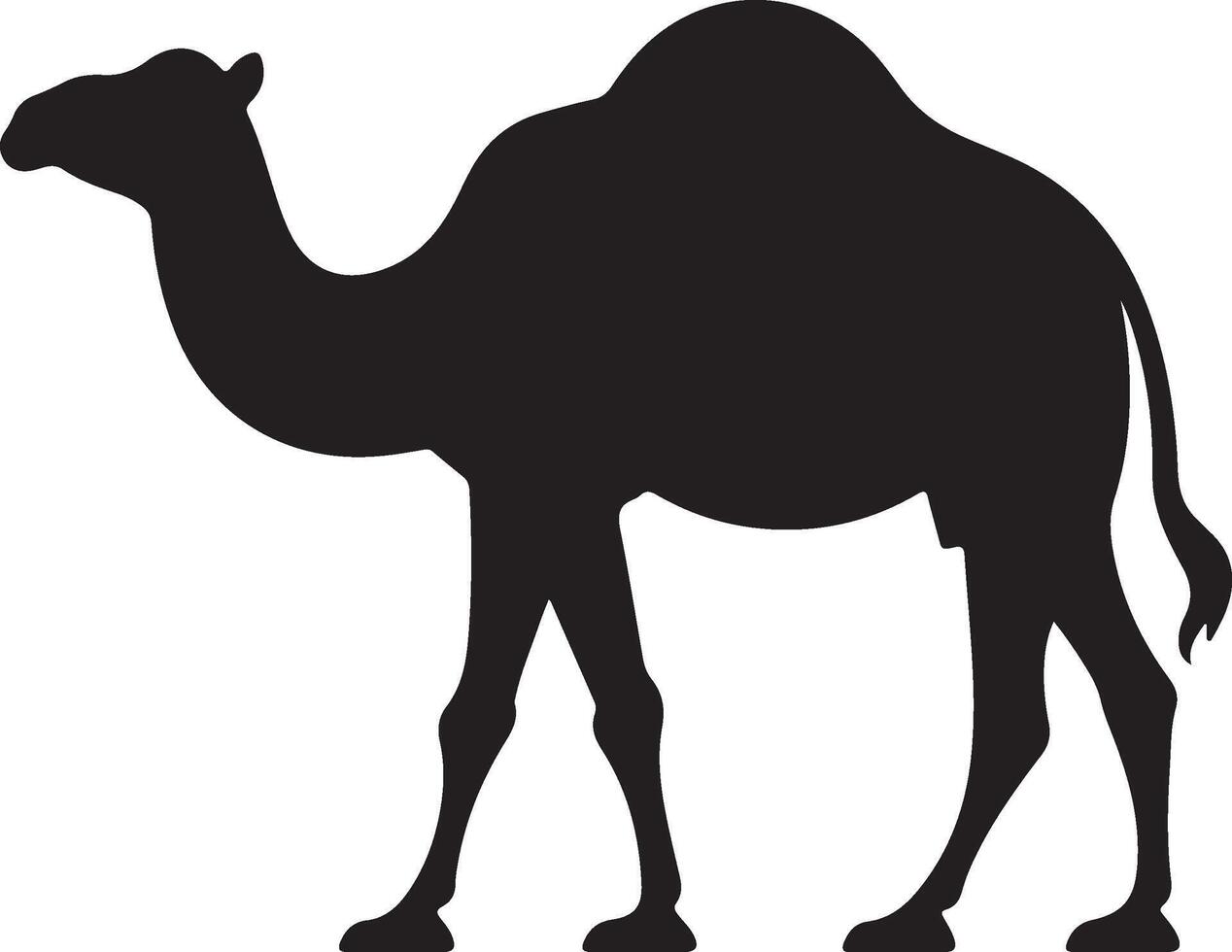 Camel Silhouette Vector Illustration White Background