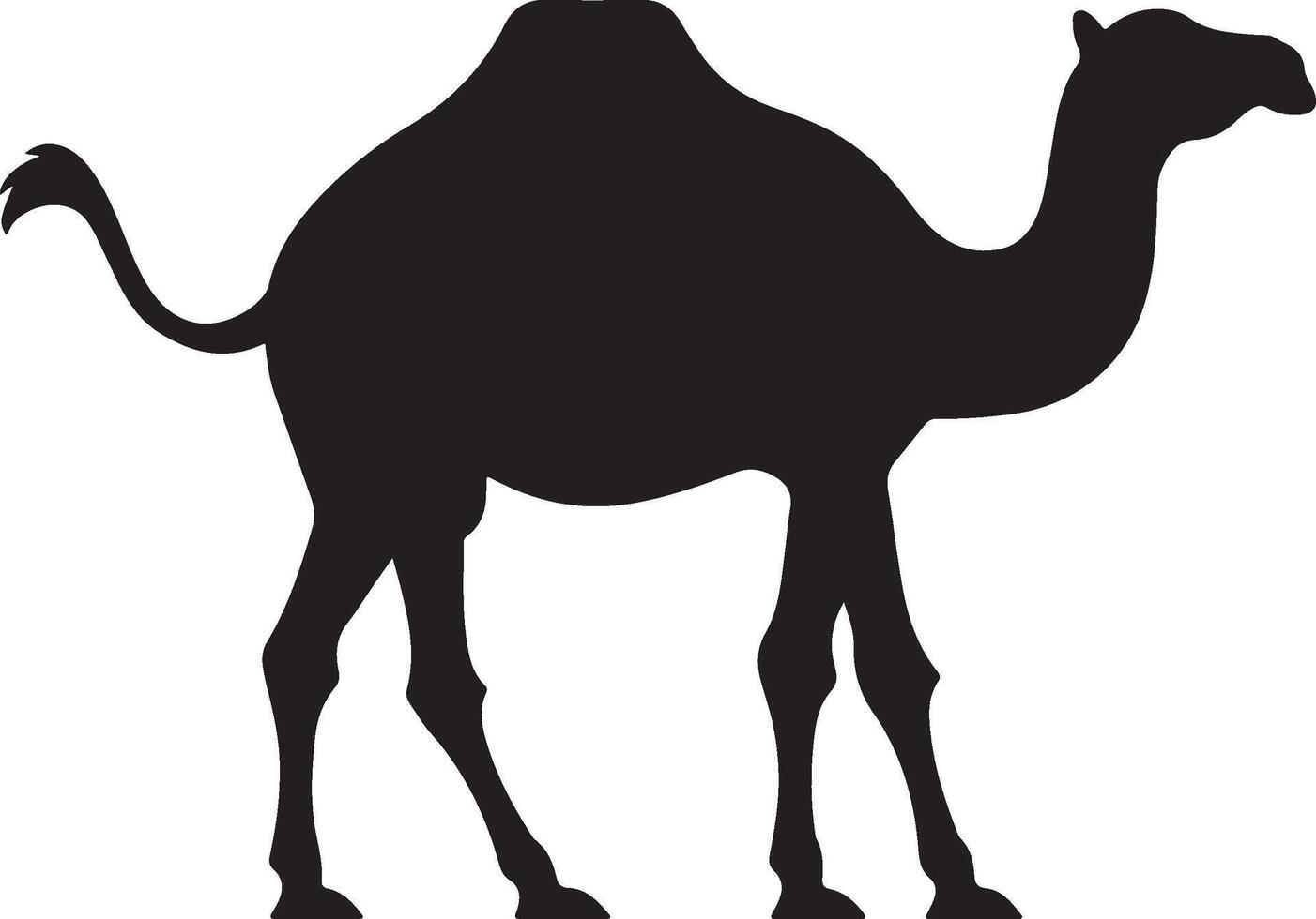 Camel Silhouette Vector Illustration White Background