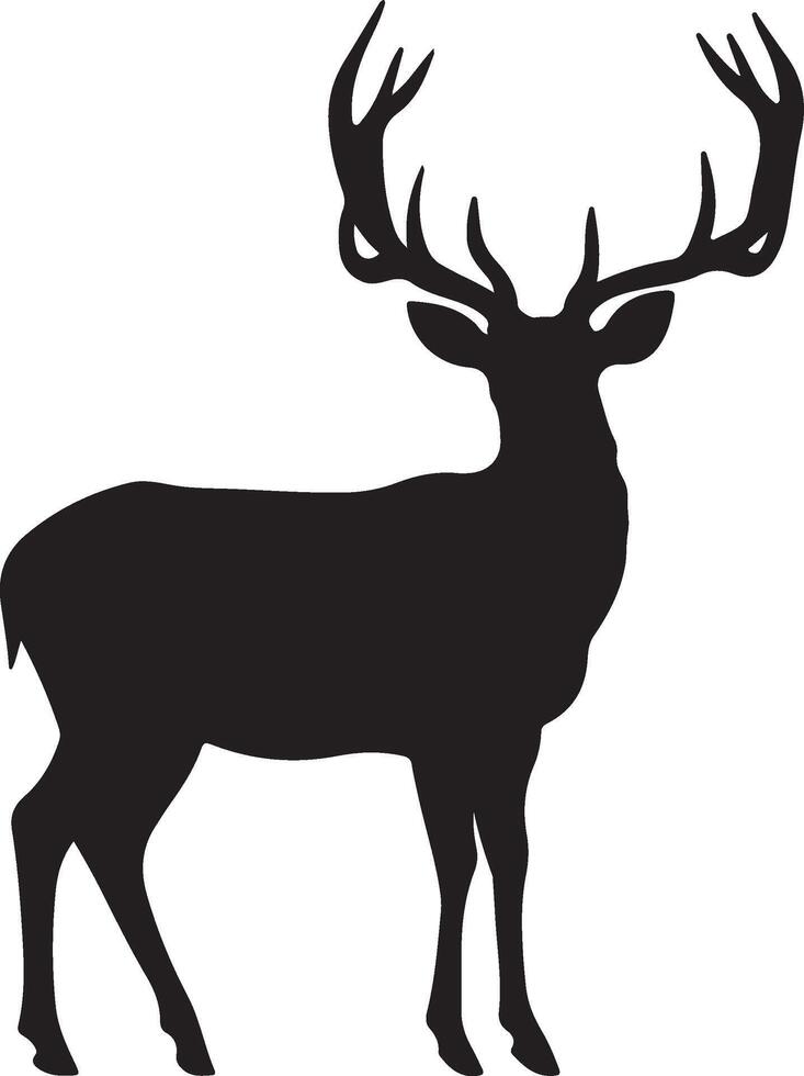 Deer Silhouette Vector Illustration White Background