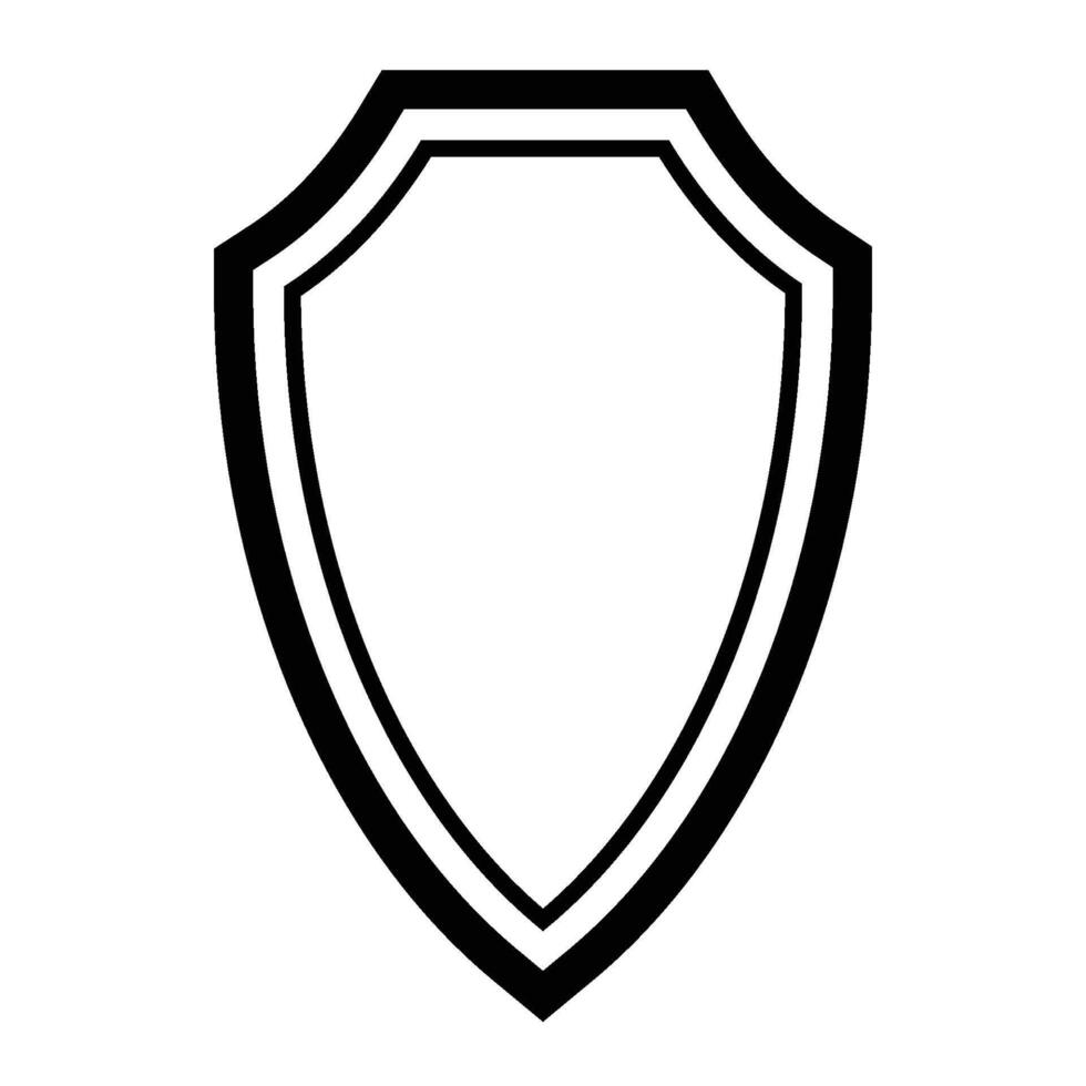 shield line icon with frame vector