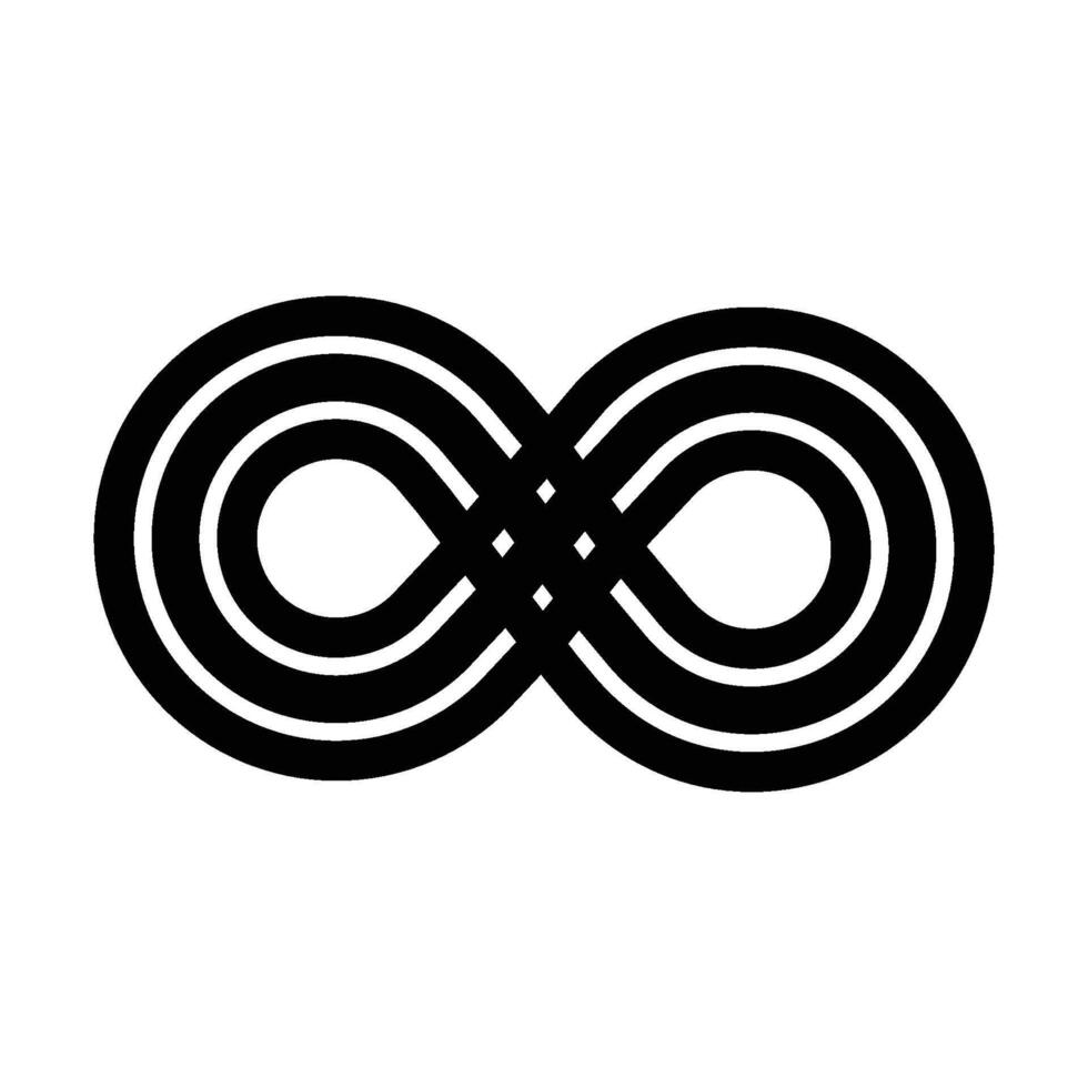 The image is a black and white drawing of an infinity symbol vector